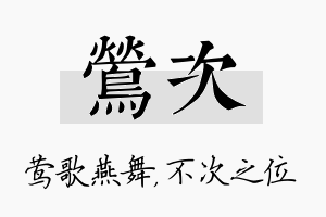 莺次名字的寓意及含义