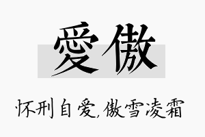 爱傲名字的寓意及含义