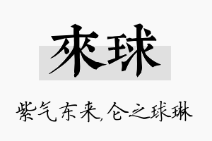 来球名字的寓意及含义