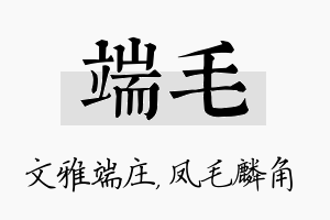 端毛名字的寓意及含义