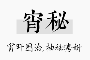 宵秘名字的寓意及含义