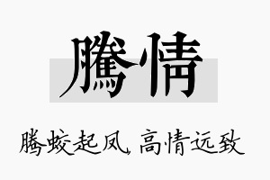 腾情名字的寓意及含义