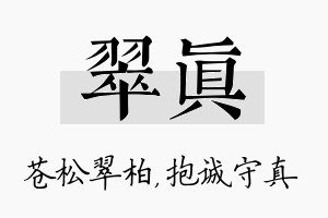 翠真名字的寓意及含义