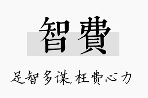 智费名字的寓意及含义