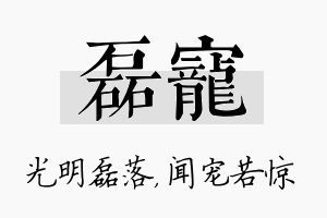 磊宠名字的寓意及含义