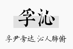 孚沁名字的寓意及含义