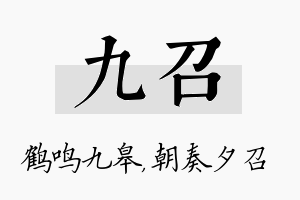 九召名字的寓意及含义