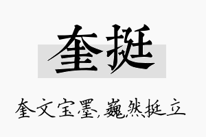 奎挺名字的寓意及含义