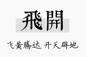 飞开名字的寓意及含义