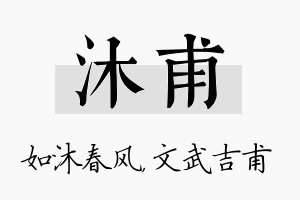 沐甫名字的寓意及含义