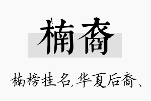 楠裔名字的寓意及含义