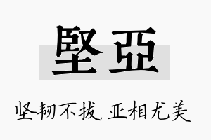 坚亚名字的寓意及含义