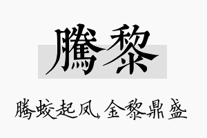 腾黎名字的寓意及含义