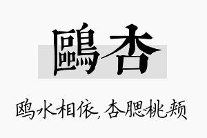 鸥杏名字的寓意及含义