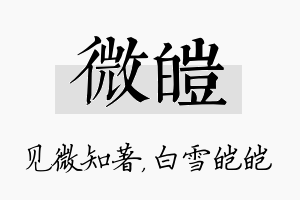 微皑名字的寓意及含义