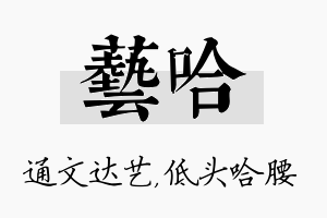 艺哈名字的寓意及含义