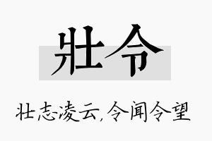 壮令名字的寓意及含义