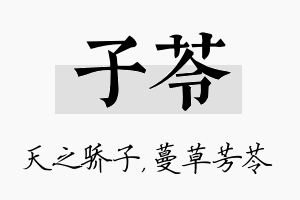 子苓名字的寓意及含义