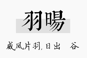 羽旸名字的寓意及含义