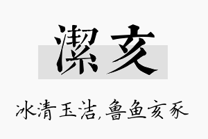 洁亥名字的寓意及含义