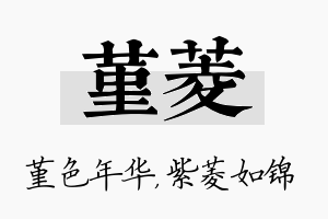 堇菱名字的寓意及含义