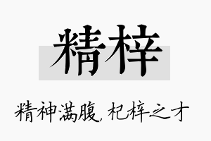 精梓名字的寓意及含义