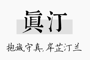 真汀名字的寓意及含义