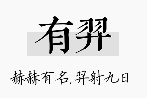 有羿名字的寓意及含义