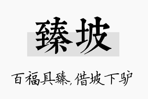 臻坡名字的寓意及含义