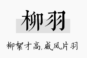 柳羽名字的寓意及含义