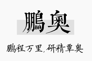 鹏奥名字的寓意及含义