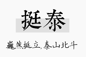 挺泰名字的寓意及含义