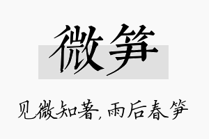 微笋名字的寓意及含义