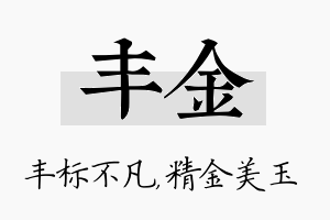 丰金名字的寓意及含义