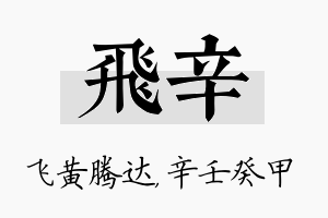 飞辛名字的寓意及含义