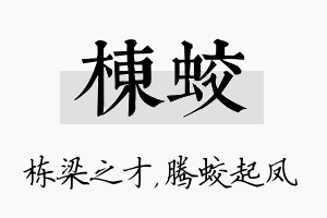 栋蛟名字的寓意及含义