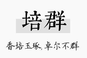 培群名字的寓意及含义