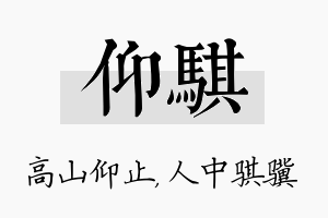 仰骐名字的寓意及含义