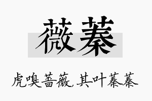 薇蓁名字的寓意及含义