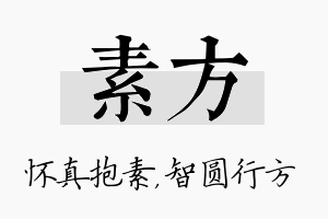 素方名字的寓意及含义