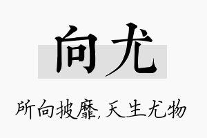 向尤名字的寓意及含义