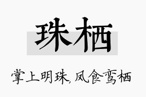 珠栖名字的寓意及含义