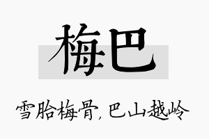 梅巴名字的寓意及含义