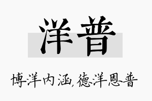 洋普名字的寓意及含义