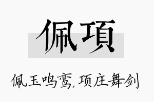 佩项名字的寓意及含义