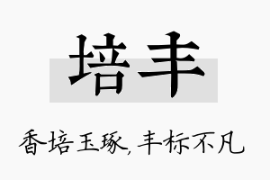 培丰名字的寓意及含义