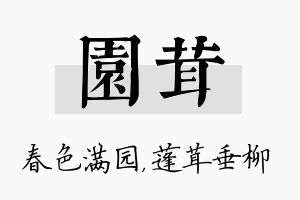 园茸名字的寓意及含义