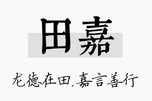 田嘉名字的寓意及含义