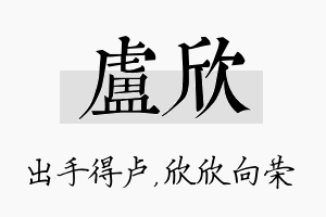 卢欣名字的寓意及含义