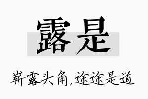 露是名字的寓意及含义